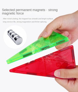 18 Pcs + 1 Cart Magnetic Tile Play Set